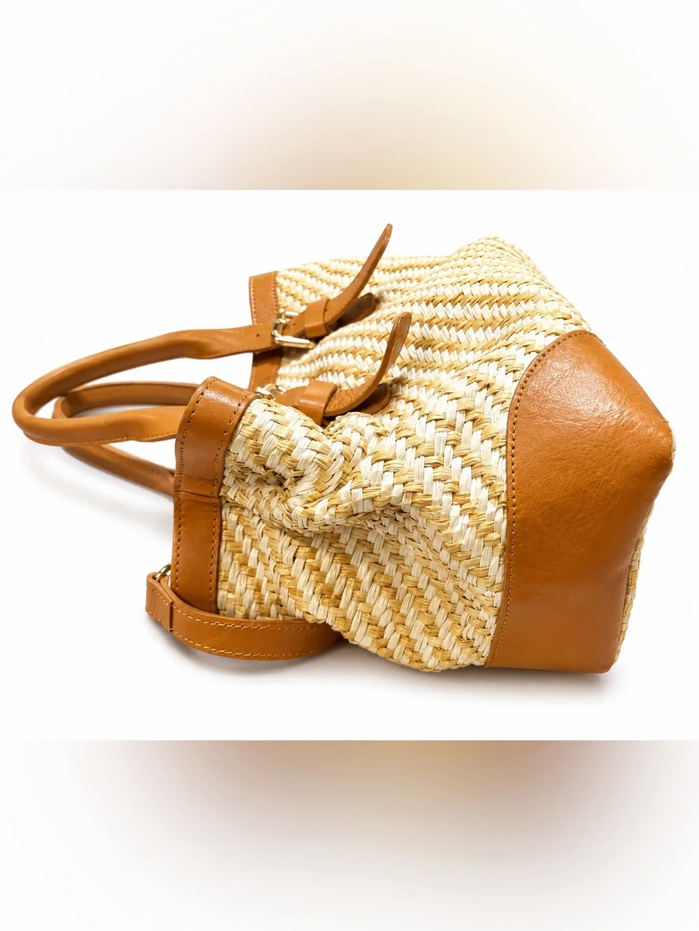 Divina Firenze Italian Leather Straw Bag BNWT Made in Italy $498 Retail🤎